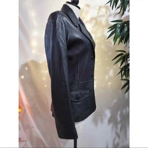 Leather blazer jacket